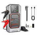 Multifunctional power station with digital display and various attachments on a white background