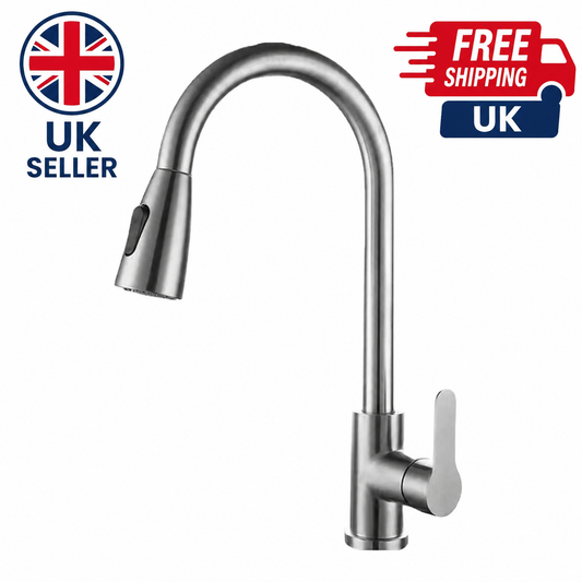 360° Stainless Steel Kitchen Mixer Tap with Pull Out Spray for Kitchen Sink
